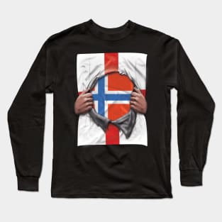 Norway Flag English Flag Ripped - Gift for Norwegian From Norway Long Sleeve T-Shirt